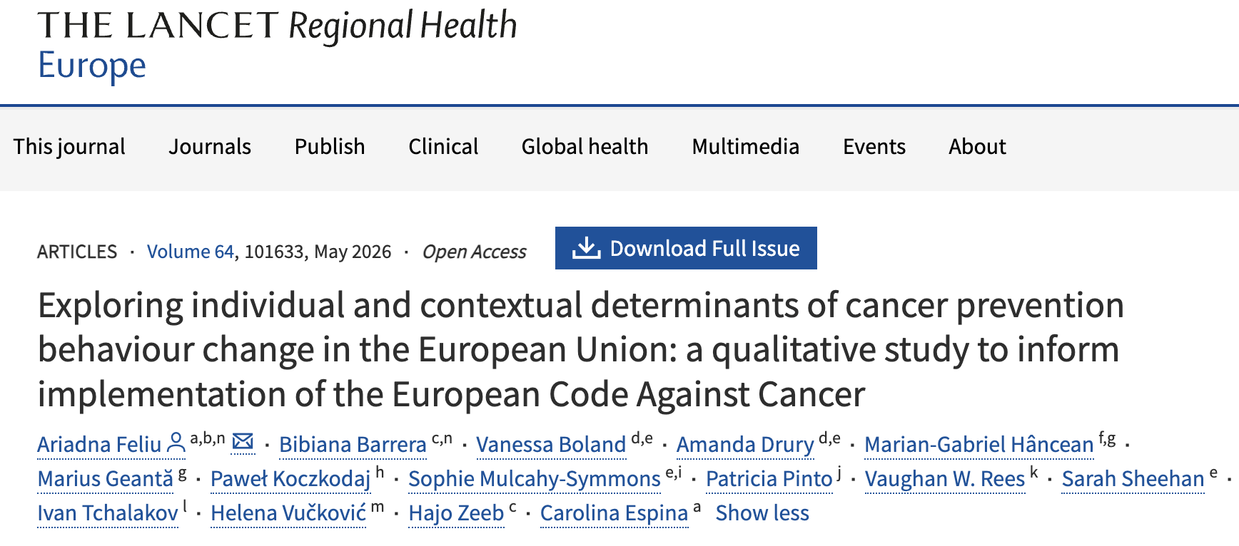 Cancer prevention research